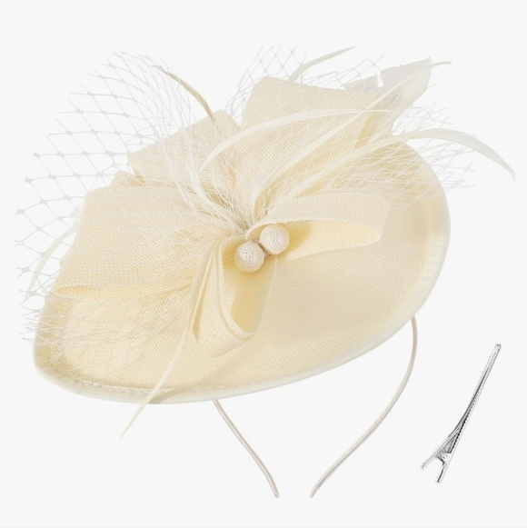 Accessories - NEW! Cream Kentucky Derby Fascinator Hat